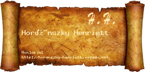 Horánszky Henriett névjegykártya